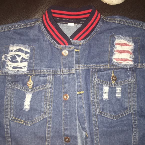 Men’s distressed  Jacket US size L - Picture 3 of 4